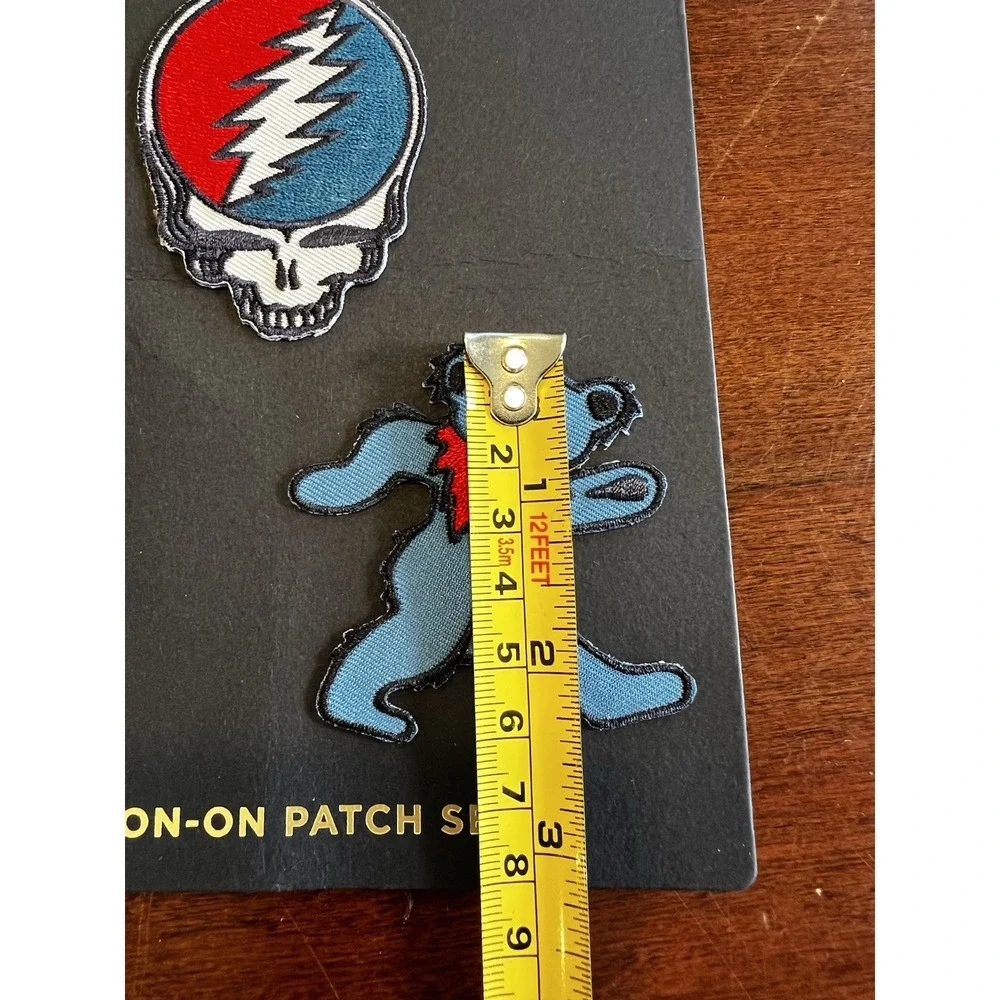 Grateful Dead Patch Blue Dancing Bear Steal‎ Your Face Rose Iron Embroider NEW